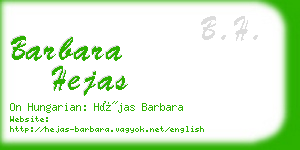 barbara hejas business card